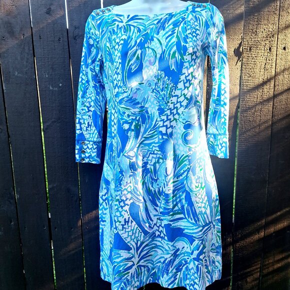 Lilly Pulitzer SOPHIE UPF 50+ Dress XS in Blue Canopy Chaos - Picture 1 of 8